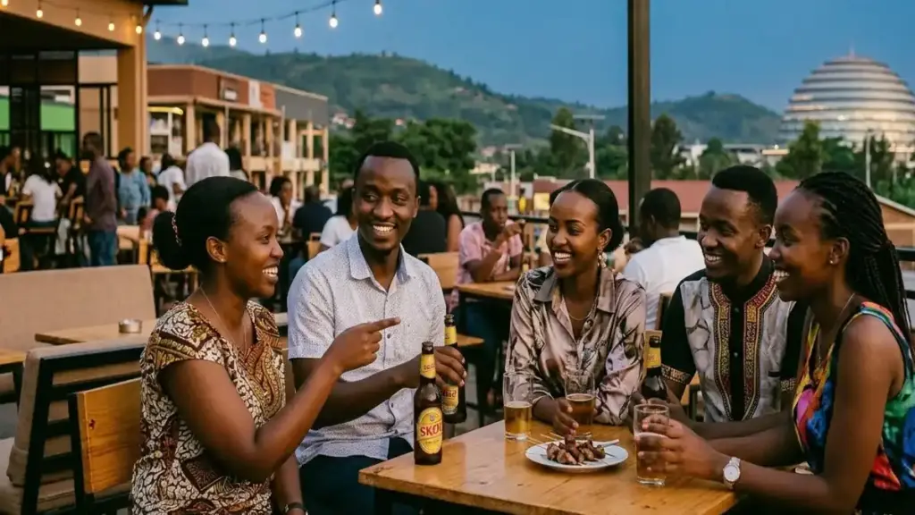 Couples enjoying a night out