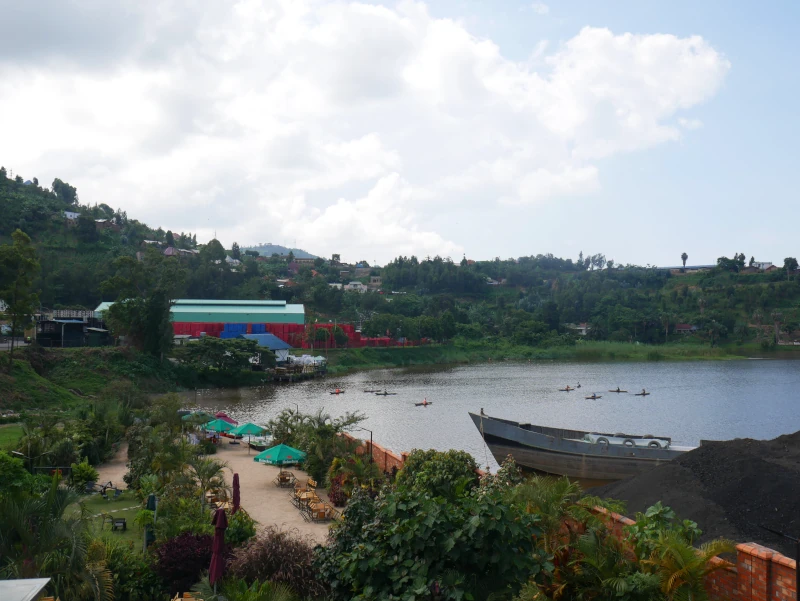 View of Lake Kivu and Brewery from Nova Beach Resort