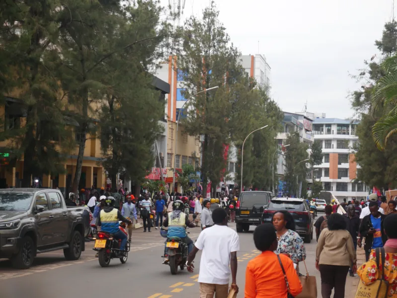 Downtown shopping district