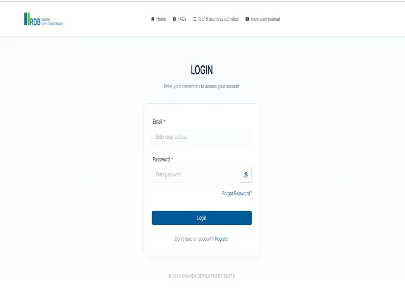 RDB registration page